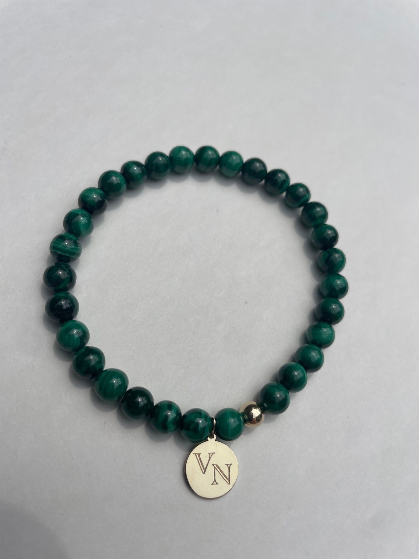 Malachite beaded bracelet