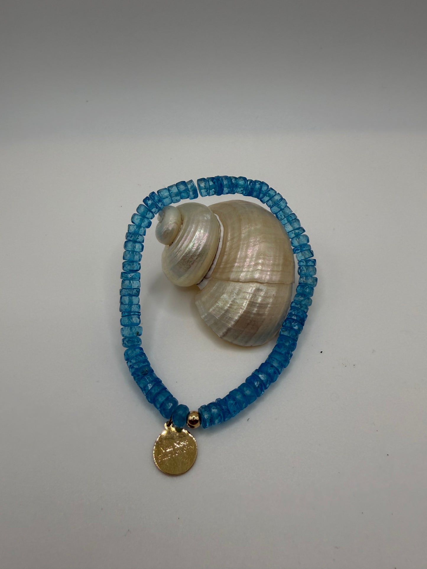 Blue topaz beaded bracelet