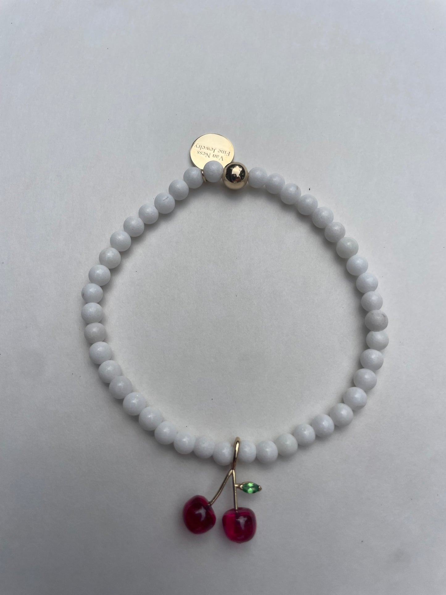 White jade beaded bracelet