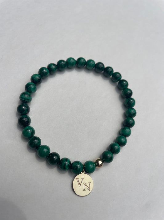 Malachite beaded bracelet