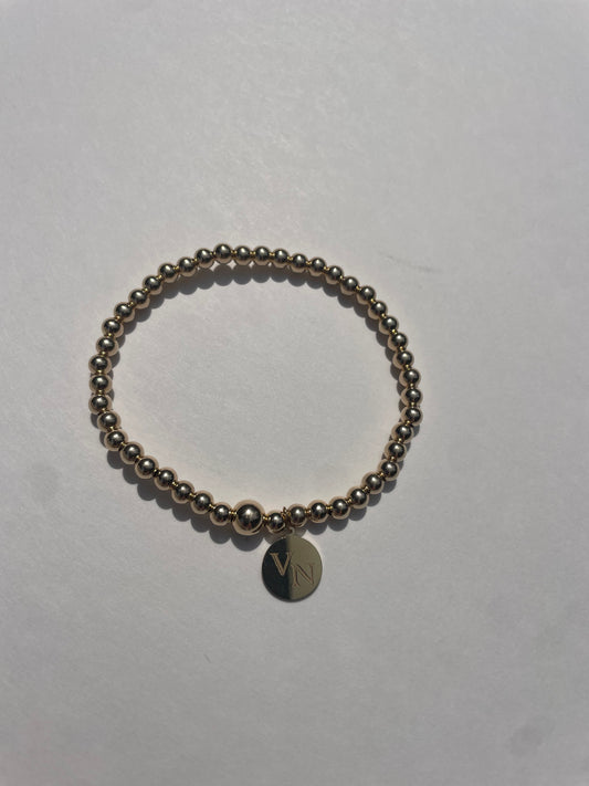 14K Beaded bracelet 4mm