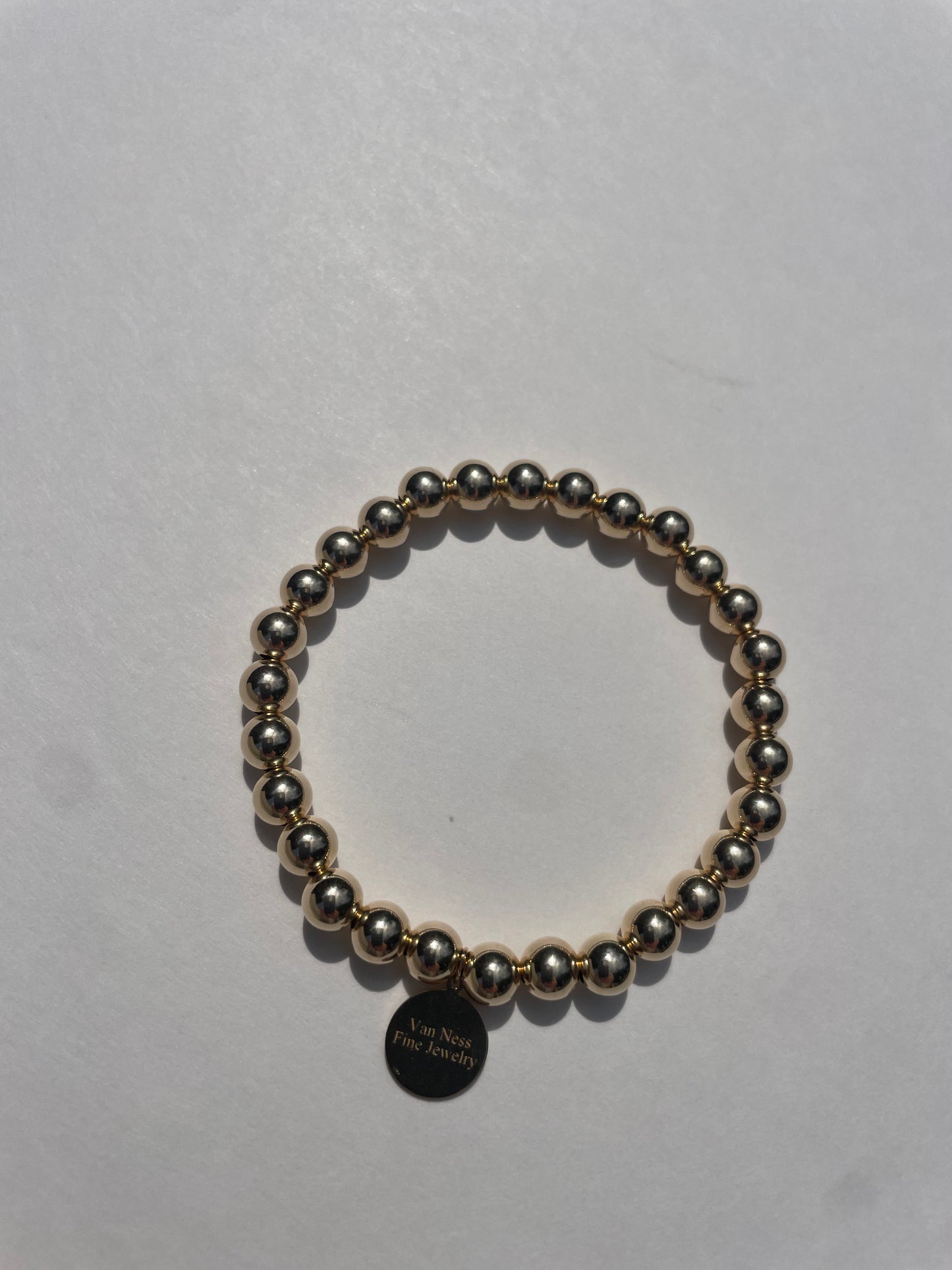 14K Beaded bracelet 6mm