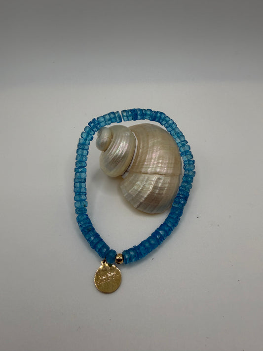 Blue topaz beaded bracelet