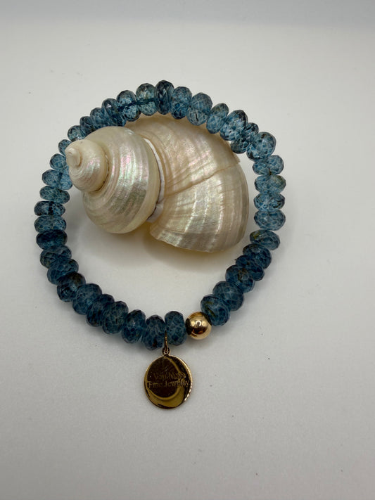Blue Apatite beaded bracelet