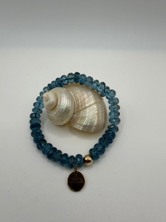 Blue Apatite beaded bracelet